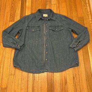Sezane Denim Button Up Top Size Large
